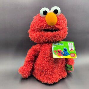 Red Elmo Sesame Street Shaggy Fur Gund Hand Puppet NWT 2003 10"